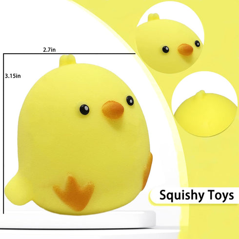 AiSiXin Chicken Stress Balls Squishy Toys for Kids Party Favors, Dough Ball, Squeeze Toys for Adults, Funny Cute Farm