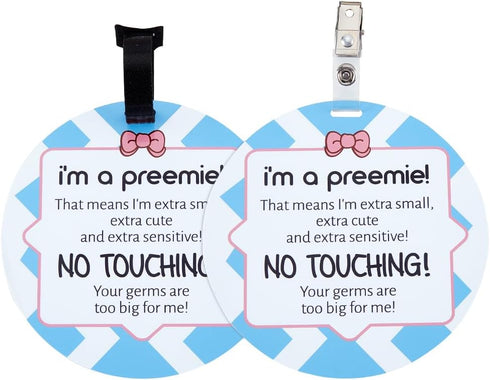 PLIGREAT 2 Pack No Touching Baby Car Seat Sign, No Kissing Baby
