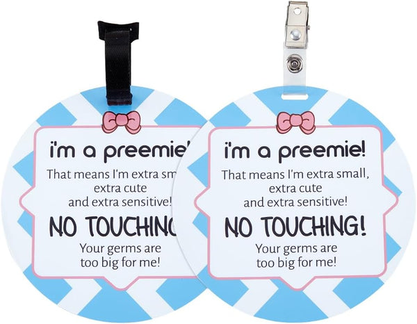 PLIGREAT 2 Pack No Touching Baby Car Seat Sign, No Kissing Baby