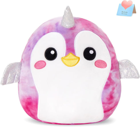 12" Penguin Plush Pillow, Cute Penguin Stuffed Animal Pillow for Kids, Soft Plush Toy Birthday Gift