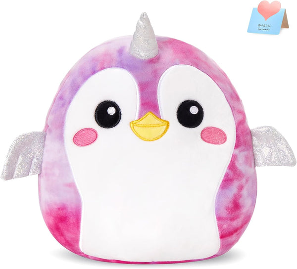 12" Penguin Plush Pillow, Cute Penguin Stuffed Animal Pillow for Kids, Soft Plush Toy Birthday Gift