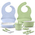 Teenyyou 9 Pcs Porcelain Kids Plates and Bowls Feeding Set with Suction,