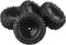 4PCS 1:10 RC Tires, Rock Crawler Trailer Tires, Hex 12mm Hard Dish Wheels Rim Rubber for Trail Finder 2