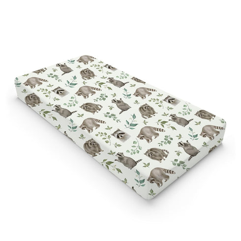 Watercolor Raccoon Changing Pad Cover, Soft Stretchy Snug Fitted Baby Changing Table Mats for Girl Boy, 32" x 16"
