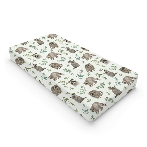 Watercolor Raccoon Changing Pad Cover, Soft Stretchy Snug Fitted Baby Changing Table Mats for Girl Boy, 32" x 16"