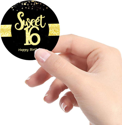 Sumerk 48 PCS Cheers to 16 Stickers, Large Bottle Stickers for 16th Birthday Card Seals, 2 INCHES Round