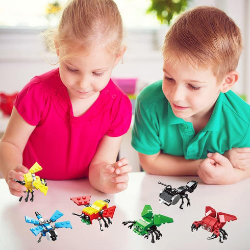 WODMAZ 24 Packs Insect Building Blocks for Kids, Mini Animals Toys for Classroom Exchange Prizes