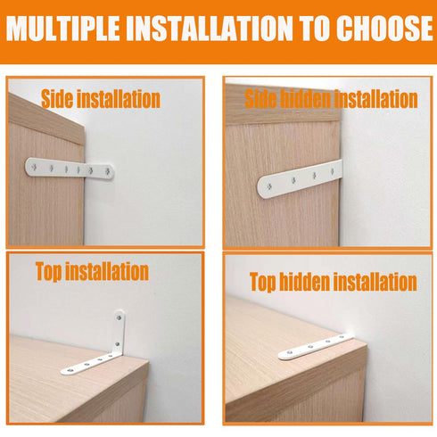 Anti Tip Furniture Anchors for Baby Pet Proofing, White Furniture Wall Anchor for Dresser Bookshelf Safety