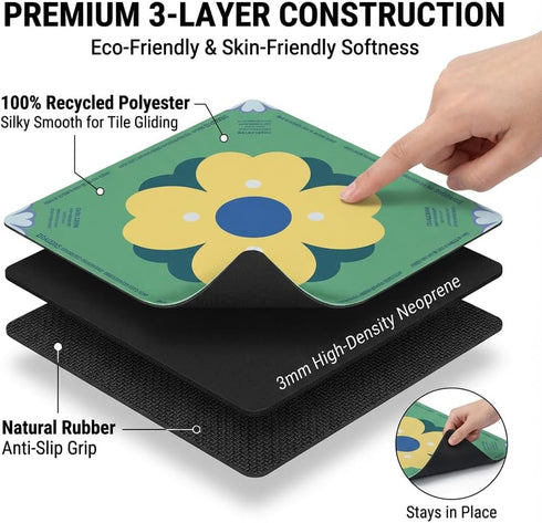 Mahjong Mat for Table Non-Slip, Noise-Reducing & Silent Neoprene Game Mat, No Fold Marks,Ready to Use, Cover with Rules