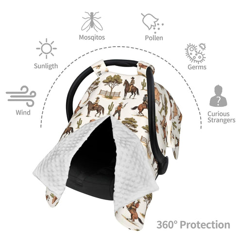 Yobvec Western Baby Car Seat Canopy Cover Multi Use Nursing Cover for Mom Nursing Covers Newborn Western Shower Gift