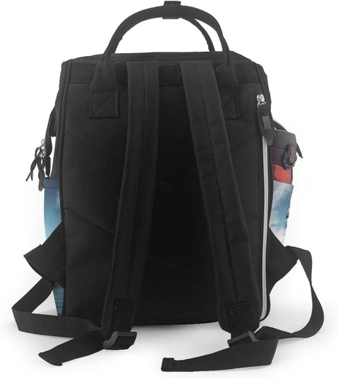 HCBPWVQA Backpack Daypacks Backpack Mommy Light House Diaper Bag with Changing Pad and Pacifier Holder, Multifunction