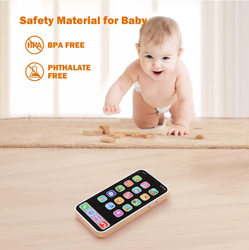 Baby Phone Toy for 1 Year Old Toddlers, Musical Cell Phone with Light and Sound for Pretend Play