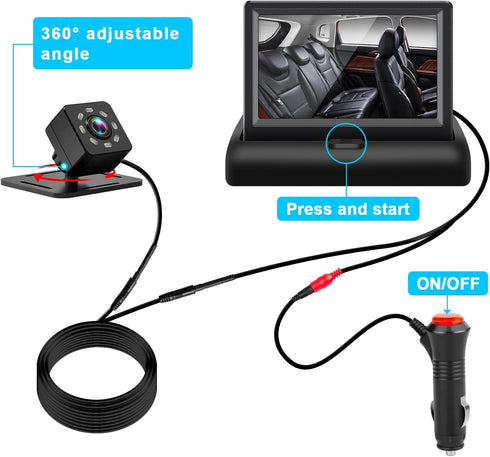 Shynerk Baby 4.3'' Baby Car Mirror with HD Night Vision Function Display, Safety Car Seat Camera with Wide Crystal