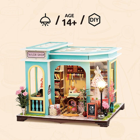 DIY Miniature Dollhouse Kit, Mini House Making Kit with Furnitures and Light, Tiny House Kit to Build for Adults, Hobby