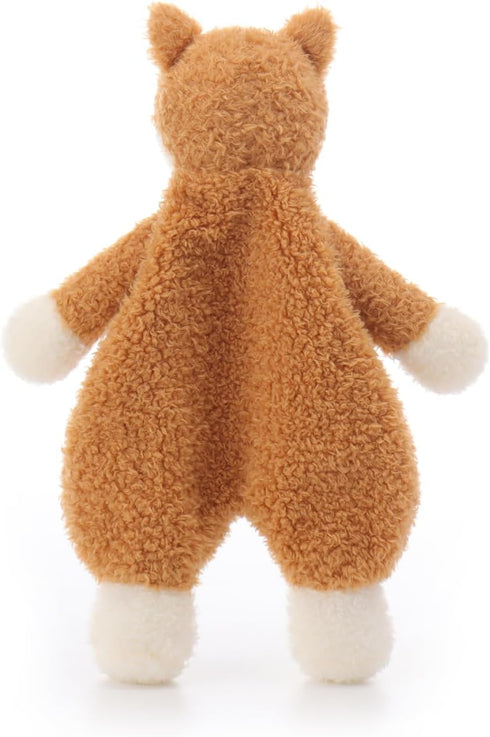 Apricot Lamb Stuffed Animals Security Blanket, Yellow Fox Infant Nursery Character Blanket, Luxury Snuggler Plush