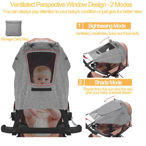Universal Stroller Sun Shade - UPF 50+ Waterproof Cover for Baby Sun Protection, Joggers & Summer Accessories