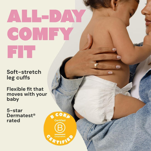 0 (34Count) 10 lbs) DYPER - Newborn Diapers Size - Plant Based Disposable Diapers for Day and Overnight Premium Leak