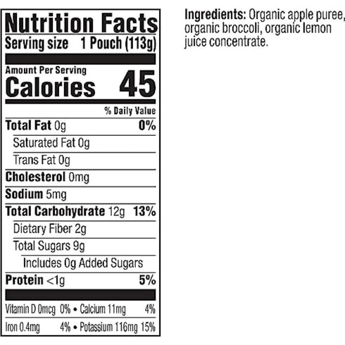 Plum Organics Stage 2 Organic Baby Food, Apple and Broccoli, 4 oz Pouch (Pack of 6)