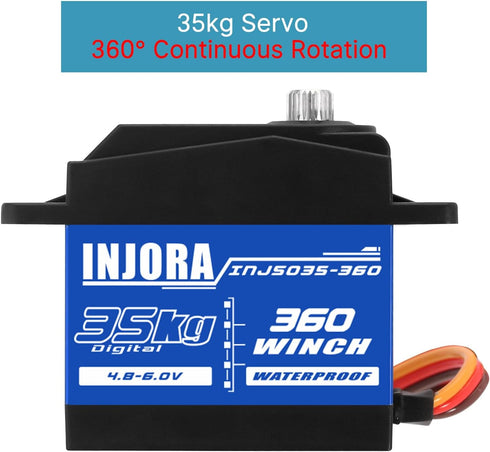 35KG 360 25T 8mm*16mm Winch SCX10 Model(8mm*16mm) INJORA Digital Servo Waterproof Rotation and Servo Spool for PRO RC