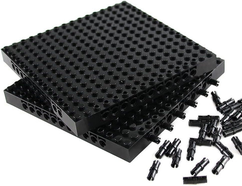 Feleph 9pcs Black Plate 16x16 with Holes and Pin - Compatible Classic Blocks for Pixel Art Painting, 65803 3673