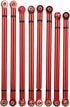 VGEBY 8Pcs Lightweight Aluminium Alloy RC Link Rod Kit, 1:10 Scale Pull Rod for Aixal SCX10 1/10 RC Car (Red)
