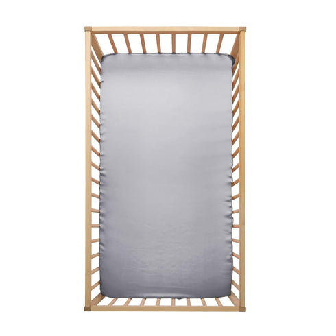 Pro Goleem Satin Soft Crib Sheet for Babies with Sensitive Hair, Gray Unisex Fitted Sheet 52’’x28’’x8’’