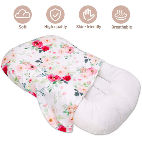 TANOFAR Baby Lounger Cover for Girls, Removable Soft Comfortable Nest Slipcover, Machine Washable Flower