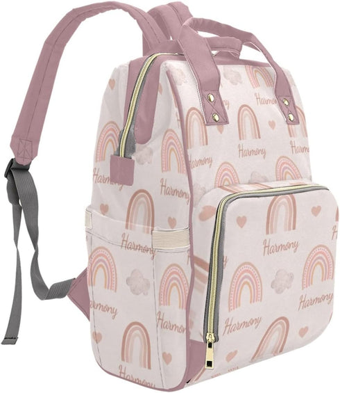 Cowcute Mommy Mommy Personalized Nursing Bags Baby Girl Diaper Bags, with Name Custom Nursing Baby Bags Rainbow Pink