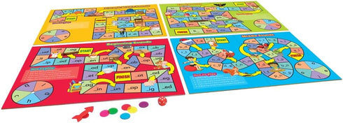 Junior Learning Phonics Board Games Set - 6 Counters for Ages 4-5, Language Skills