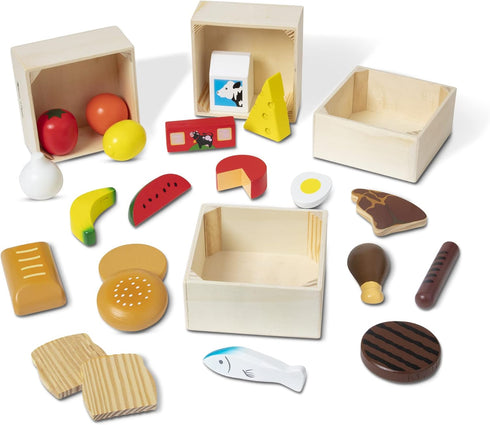 21 4 3, 4, 5, 6 Melissa & Doug Food Groups - Wooden Play Food, The Original (Pretend Play, Hand-Painted Wooden Pieces