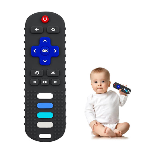 Baby Teething Toys, Remote Teethers for Babies, Cute Toy Remote for Boys and Girls, Food Grade Silicone Chew Toy