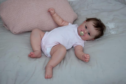 20 Inches TERABITHIA So Truly Rooted Hair Sweet Smile Lifelike Reborn Baby Doll Crafted in Full Body Silicone Vinyl