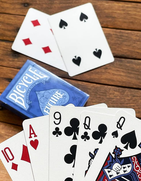 Bicycle Euchre Playing Card Deck - Double Deck, Blue - 9 Through Ace