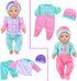 10 Sets 14-17 Inch iBayda Baby Doll Clothes and Accessories Include Rompers Outfits Hat Headbands for New Born Baby