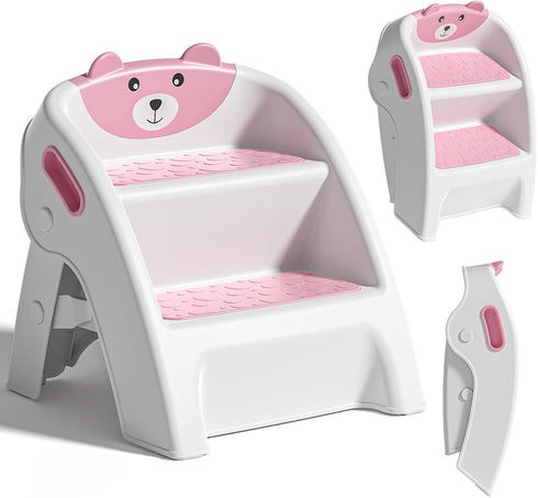 TPN Toddler Step Stool for Bathroom Sink and Potty Training Durable Anti-Slip,Anti-Tip A-Frame,10-Second