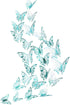 Cheerland 48 Pcs 3D Teal Blue Butterfly Wall Stickers, Removable Metallic Room Decals for Nursery & Party Decorations