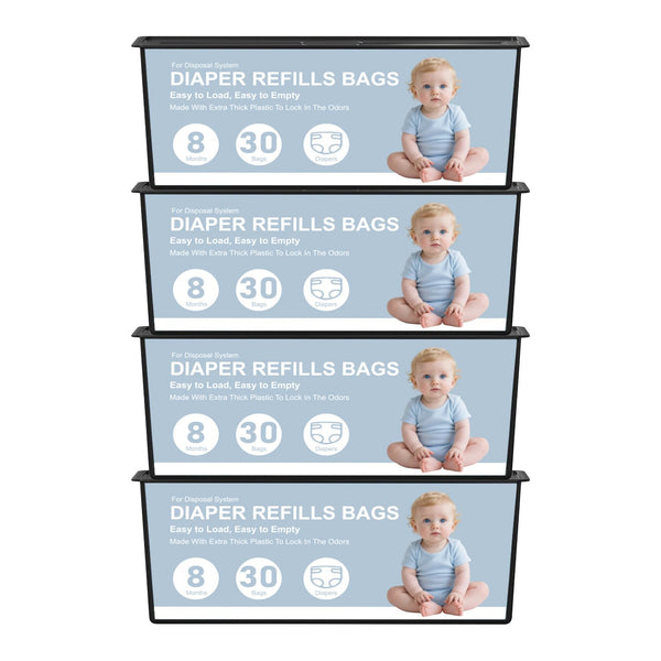 Diaper Pail Refills Bags Compatible with Genie Easy Roll Signature and Platinum