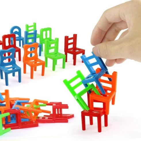 Jenilily Stacking Chairs Game, Family Board Balancing Toys for Kids (18 Chairs Toys Set)