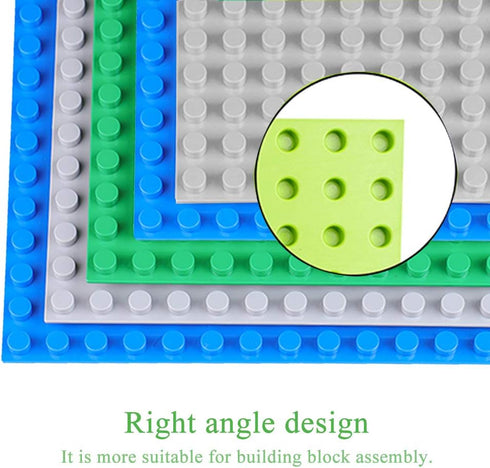 6 Pack Classic Baseplates Building Base Plates for Building Bricks, 10" x 10", 100% Compatible with Major Brands