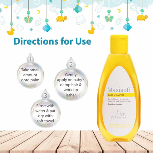 Glamzy 100 ml B3 B5 5.5 (100 ml Pack 1) Baby Shampoo | Pure & Gentle Tears Free Formula | With Calendula, Aloe Vera