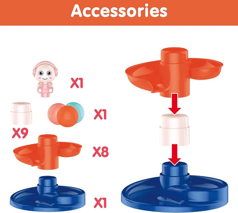 1-3, 9 3 FUN LITTLE TOYS Ball Drop Toys for Toddler Layer Roll Swirling Ball Tower with Balls, Ball Run Ramp for Baby