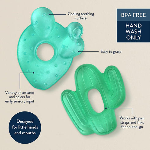 Set 2 Itzy Ritzy Water-Filled Teethers - Cold Cutie Coolers Textured On Both Sides to Massage Sore Gums & Emerging