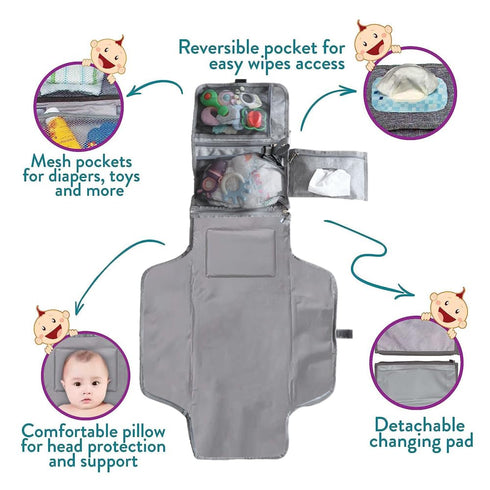 Oliveta Baby Portable Diaper Changing Pad - Baby Changing Pad & Diaper Changer Travel Bag