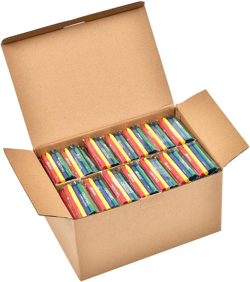 Madisi Crayons Bulk Pack, Regular Size, 4 Colors, cellophane 250 Packs, 1000