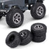 RC Crawler Tires, 4Pcs Off-Road Car Rubber Tyres Remote Control Military Car Tires for 1:16 RC Crawler Car Accessory Part