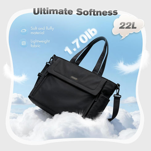 14L Large Puffer Diaper Tote Bag - Stylish Travel Bag for Moms