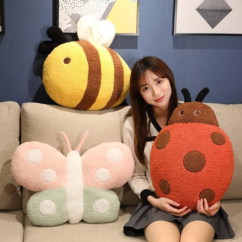 Cute Ladybug Plush Pillow - Stuffed Animal Toy for Kids, Kawaii Soft Lady Beetle Gift for Home Decor