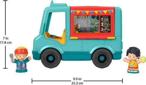 2 1+ Fisher-Price Little People Musical Toddler Toy Serve It Up Food Truck Vehicle with Figures for Pretend Play Ages