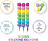 Set 12, 6 Fun Express Round Stacking Crayons for Kids - of Each has Colors per Crayon - Classroom Teacher Supplies