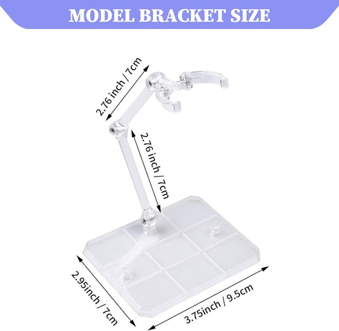 POMER Action Figure Stand, 5 Pcs Transparent Assembly Display Holder Base Model Support Stand Compatible with 6"